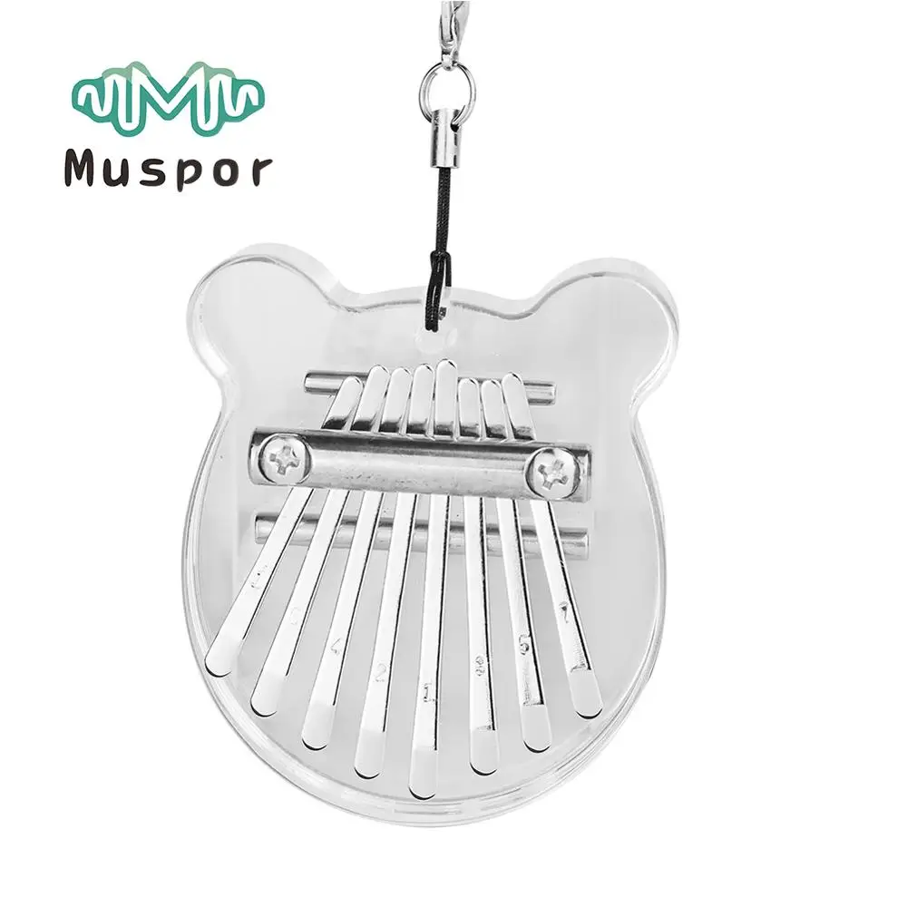 

Exquisite Crystal 8 Keys Kalimba Mini Transparent Acrylic 8 Key Finger Thumb Piano Mbira Instrument Toy Gifts Hanging Ornament