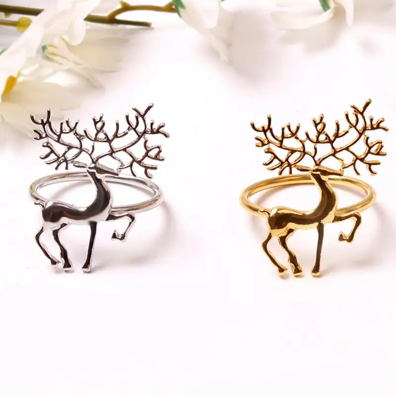 Christmas dining table Elk napkin Ring buckle deer napkin ring Paper towel ring