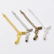 20pcs 50/70mm Spring Clasps Clips Cord Lobster Clasps Connector with Droplets Extended Extension Tail Chain for Jewelry Making