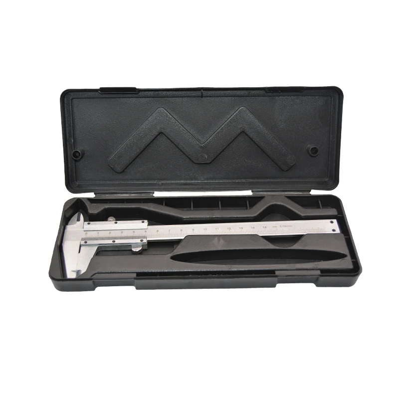caliper with box Штангенциркуль " 0-150 мм 0,02 мм Металлические Штангенциркули манометр микрометр измерительные инструменты - Цвет: caliper with box