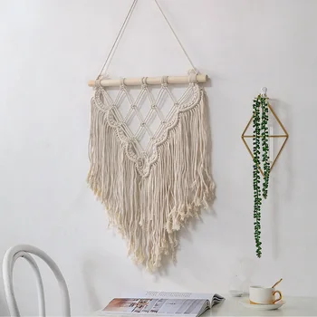 

Wall Hanging Tapestry Bohemia Style Ornaments Macrame Woven Carpet Tassels Home Decor sznurek do makramy T187