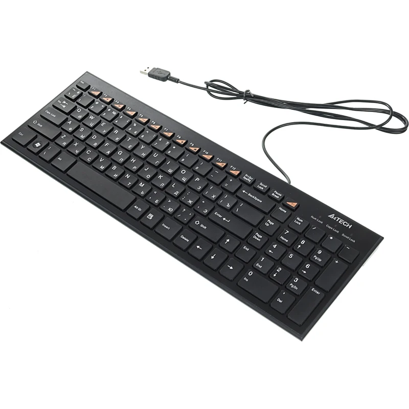 Клавиатура A4 KX-100 черный USB slim Multimedia