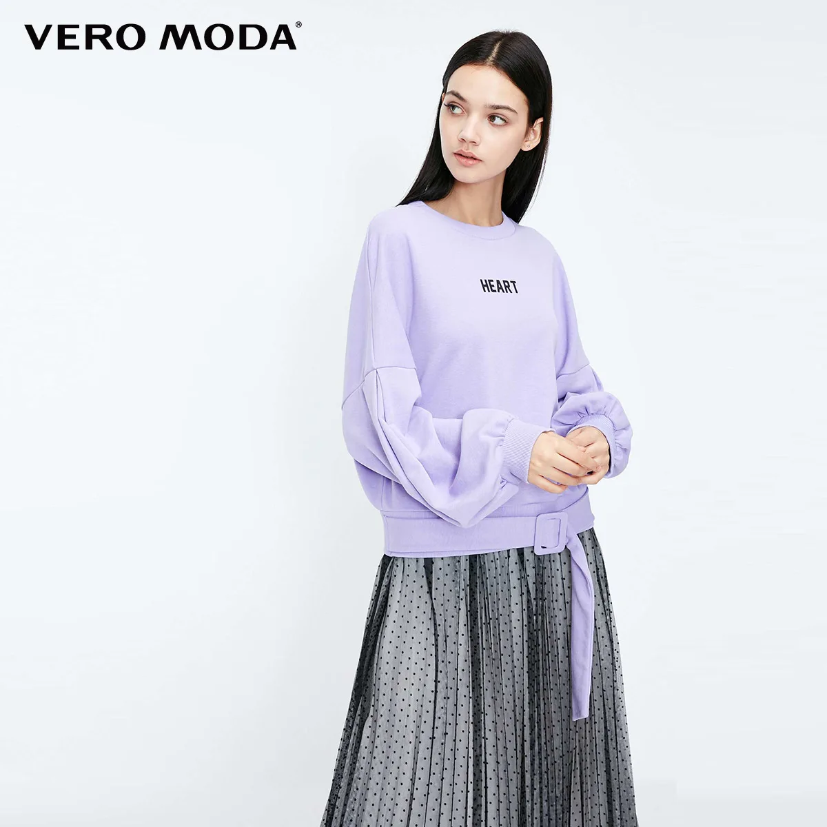 Purple mist Vero Moda Новое поступление уличная Женская толстовка с принтом и короткими рукавами на шнуровке | 318433505 - Color: Purple mist