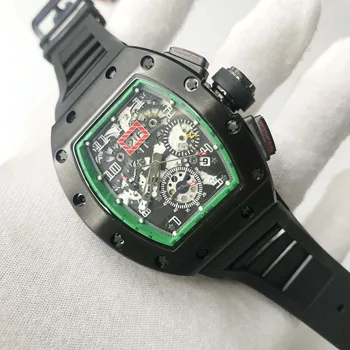 

Mens luxury watch R-M style automatic glide smooth second hand Luminous watches all sub dials works AAA+