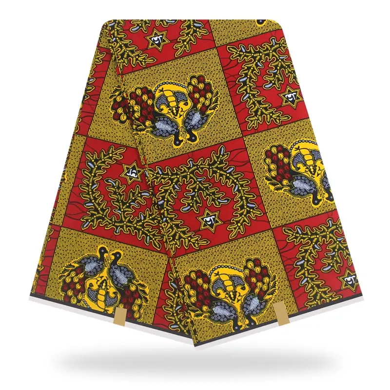 Африканская вощеная ткань принтом для платьев Анкара ткань Настоящая Африканская ткань с восковой печатью ткань африканская ткань с принтом - Цвет: YJ751114C17