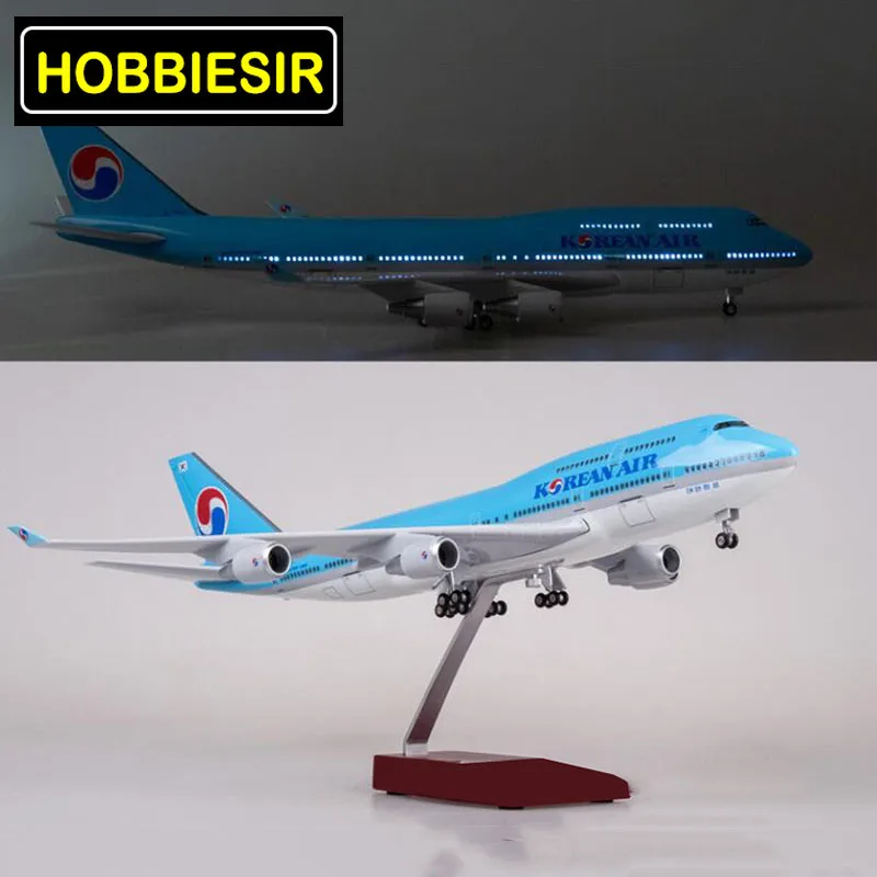 47 см синий 1/150 самолет Boeing B747 модель самолета Корейская Международная авиакомпания W Light& Wheel литая под давлением пластиковая коллекция самолета