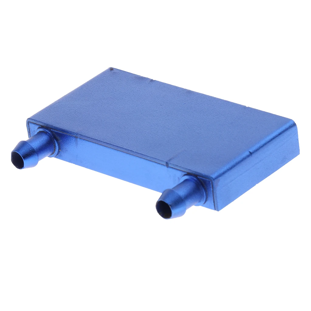 Aluminum Water Cooling Block 40x80mm Liquid Water Cooler System for CPU Graphics Radiator Heat Sink 2P