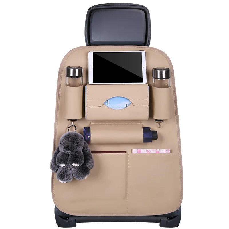 Car Seat Back Storage Organizer Bag Multi-Pocket Car For Citroen C4 Picasso C-Quatre 2007 - Название цвета: beige