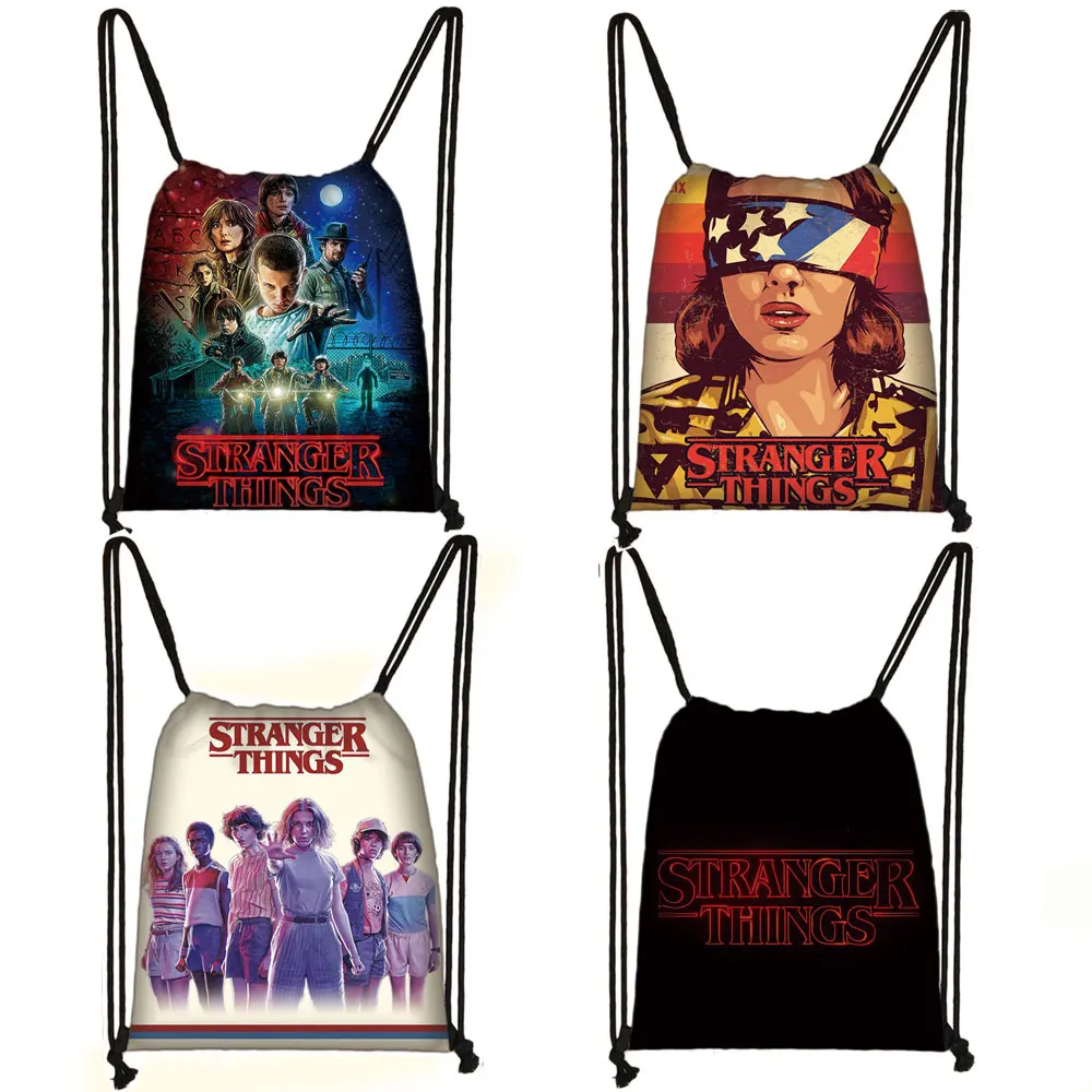 Backpack Teenager Book-Bag Drawstring-Bags Travel-Bag Stranger Things Girls Boys Fashion