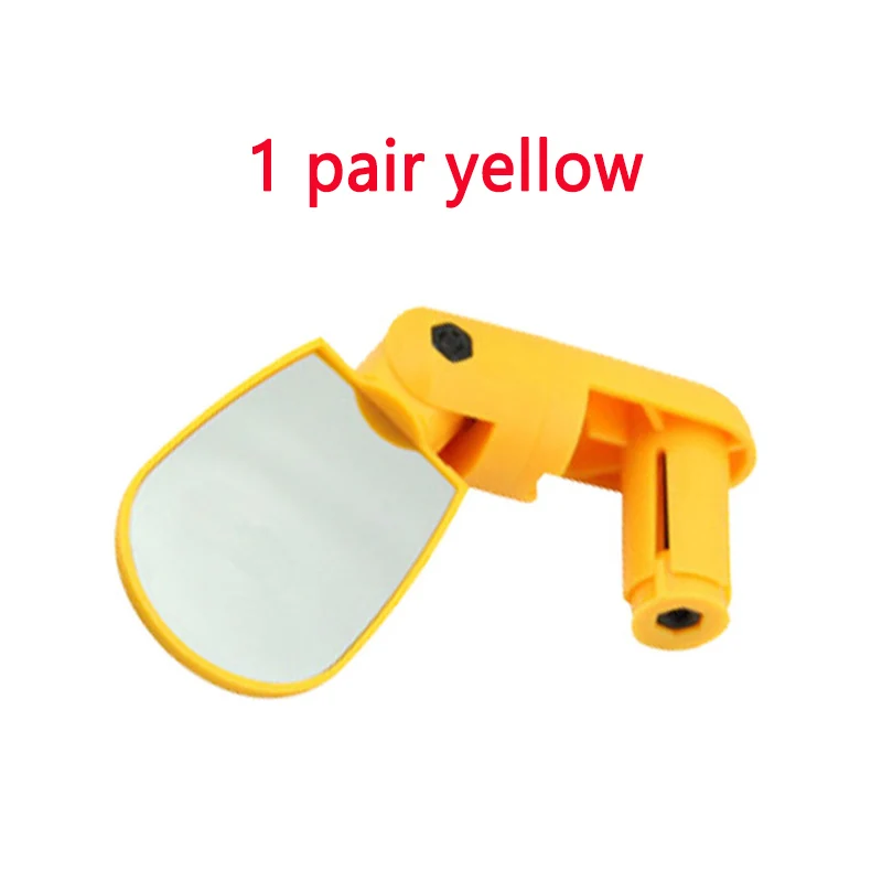 1pair yellow Мини-Зеркала для велосипеда, поворотное Велосипедное Зеркало заднего вида, руль для шоссейного горного велосипеда, руль с широким углом заднего вида, зеркала - Цвет: 1pair yellow