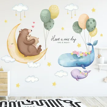 

8 styles cartoon wall stickers for kids room baby room nursery eco-friendly vinyl wall decals removable wall murals home decor