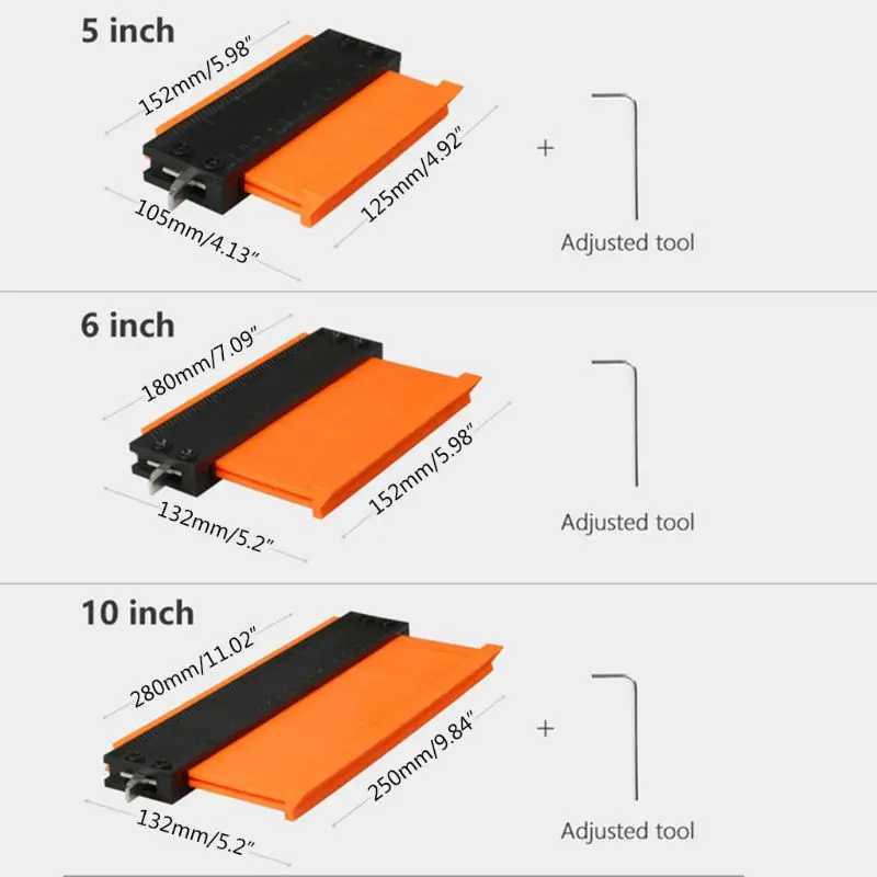 

Contour Gauge Profile Tool Alloy Edge Shaping Wood Measure Ruler Laminate Tiles MOLC