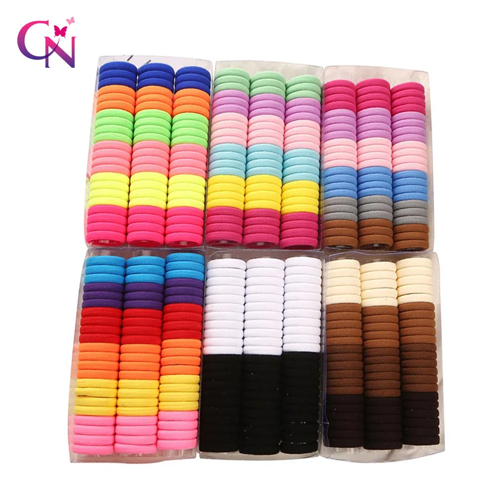 

CN Women Girls Candy Colors Nylon Elastic Scrunchies Hair Bands cute Ponytail Holder Rubber Bands Headband Hair Accessories