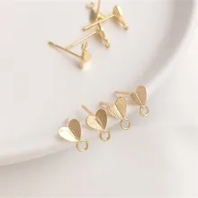 

14K Gold Filled Brushed small hearts with rings and earrings with hearts 925 silver needles Diy earrings material