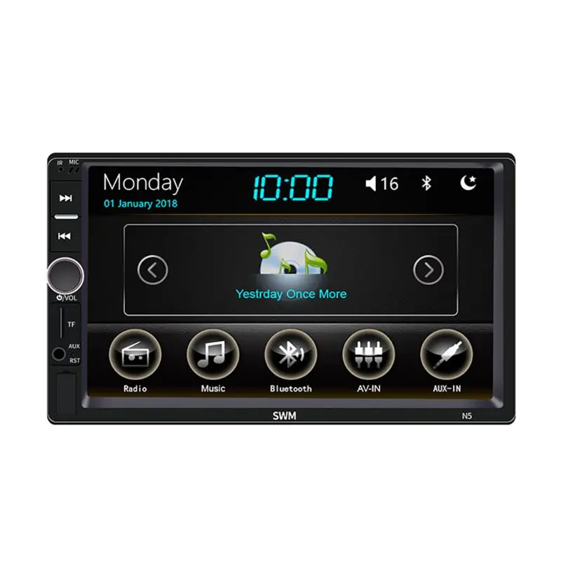  1Set Car Multimedia MP5 Intrattenimento Lettore Video Audio Stereo Radio USB FM di Tocco di HD Disp