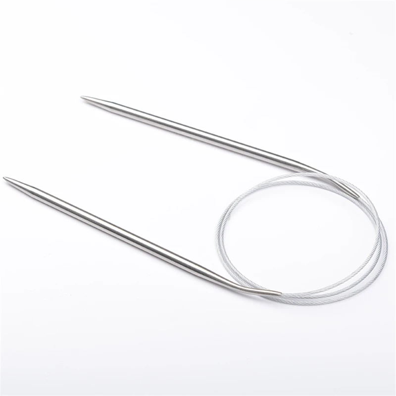 

80cm Stainless Circular Knitting Needles Crochet Needles for Knitting DIY Weaving Pins Needle Craft Tools Diameter 1.7mm-5mm