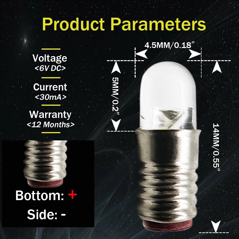 RUIANDSION 10 Pcs  E5 LED E5.S  3V 6V 12V 24V F3SMD 鸮 ü 4300K 6000K ǳ   60Lm 4.5mm