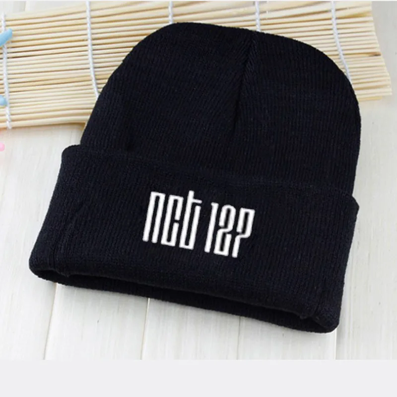 Kpop NCT127 логотип Skullies Beanies Зима Осень теплая черная шерстяная шапка трикотажная шапка мужская женская NCT 127 вентиляторы подарки, Прямая поставка
