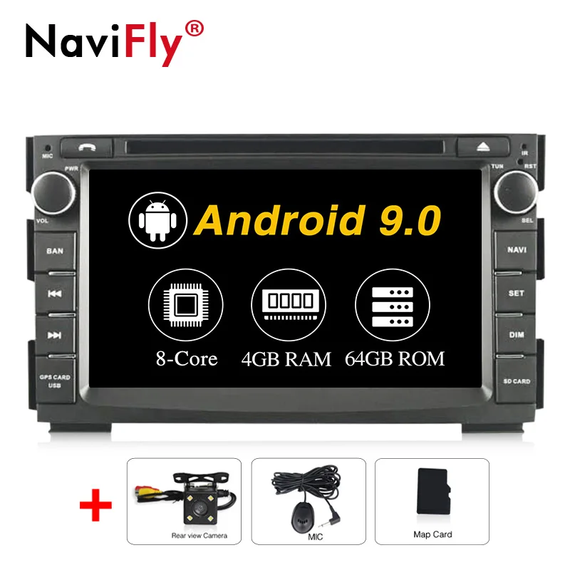 NaviFly Android9.0 OctaCore 4 Гб ОЗУ 64 Гб ПЗУ 2din Автомобильная магнитола для KIA Venga Автомобильный мультимедийный плеер gps dvd-плеер wifi DVR - Цвет: px5