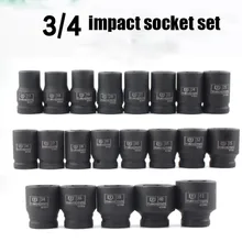 3/" Ударная розетка CR-V сверхмощная розетка 17-41 мм шестигранные черные воздушные розетки для пневматического гаечного ключа головка автомобиля Авто Грузовик ремонтные инструменты