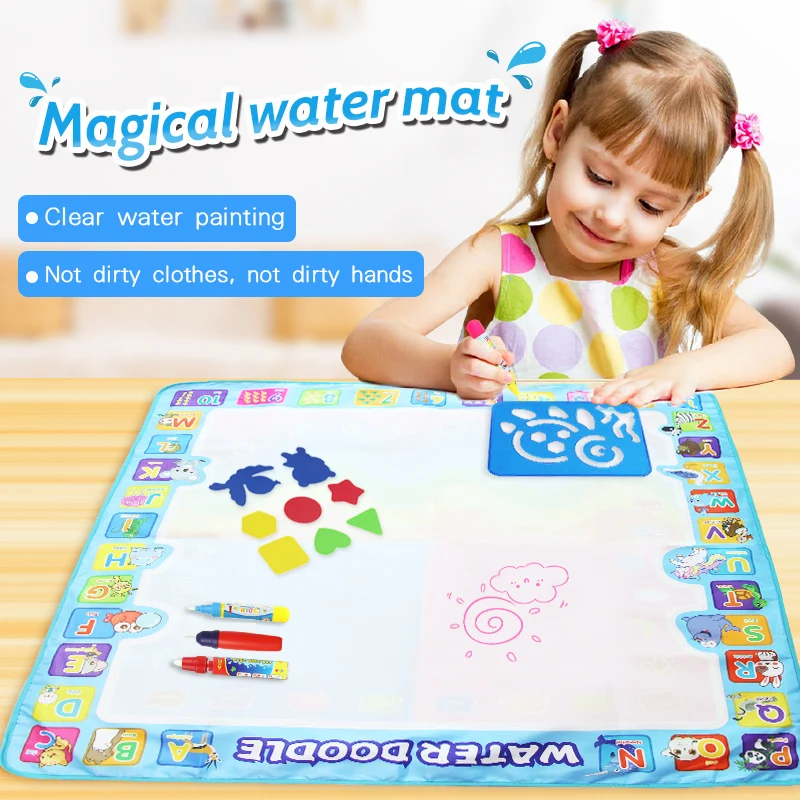 Magic Water Drawing Mat With 4 Pens & Stamps Large Coloring Games