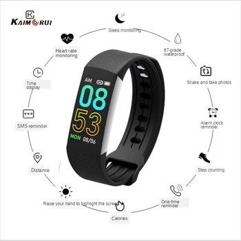 

K6A Smart Band Men USB direct charge 0.9 Inch Colorful Screen Women Smartband Heart Rate Monitor Track Fitness bracelet