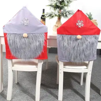 

Christmas Chair Back Cover Lovely Santa Claus Pattern Non-woven Dinner Table Chairs Covers Xmas Party Decorative Accessories