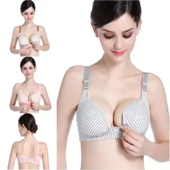 

Nursing Bra Straps Gathered Feeding Bra Cotton Breathable Pregnant Women Bra Front Open Buckle Bra MM