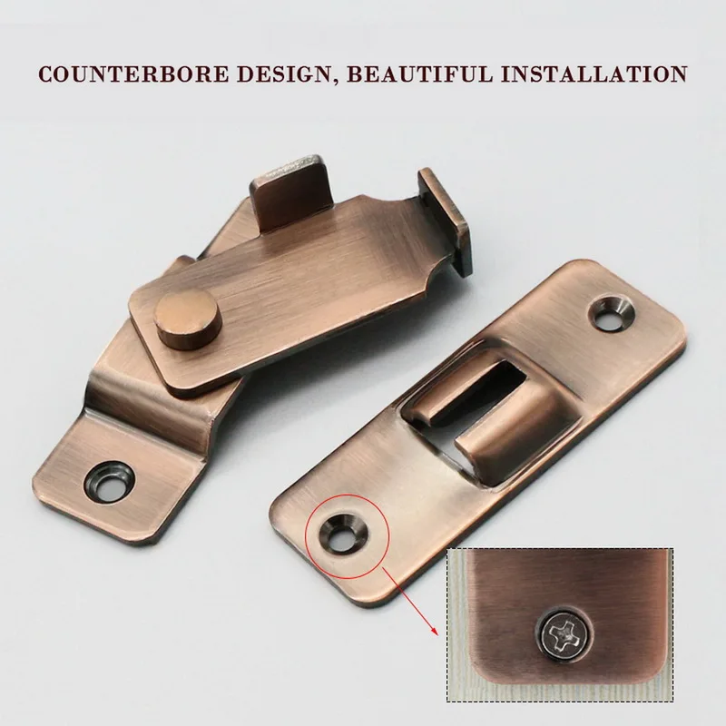 

90 Degree Door Buckle Bolt Barn Home Bathroom Door Lock Right Angle Bending Latch Hasp