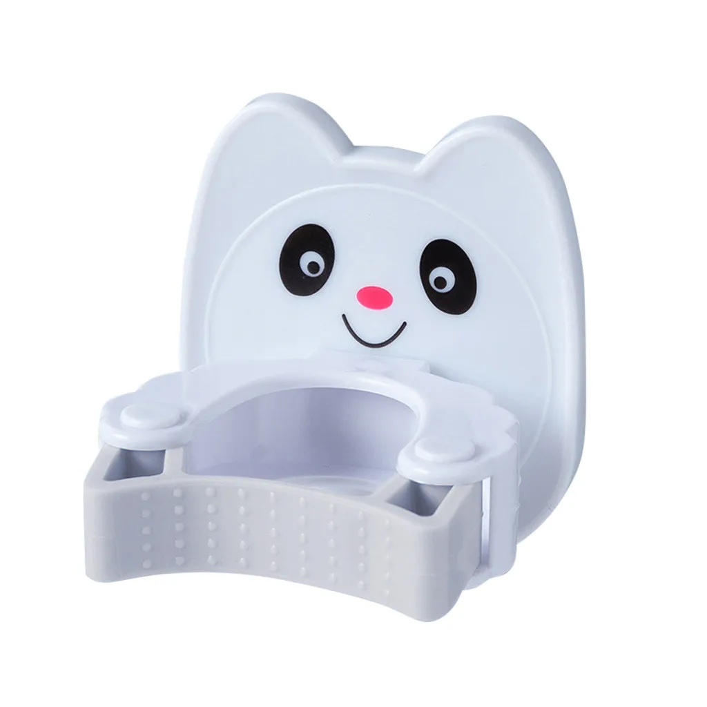 Мультфильм Kawaii Швабра Метла держатель настенный Многофункциональный Швабра стеллаж для хранения настенная рамка Настенная Наклейка держатель Вешалка Органайзер - Цвет: Gray