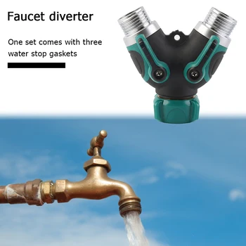 

2-Way Garden Faucet Splitter Connector Distributor Easily Carrying Outdoor Tap Y-shaped Watering Part Eco-friendly Tool