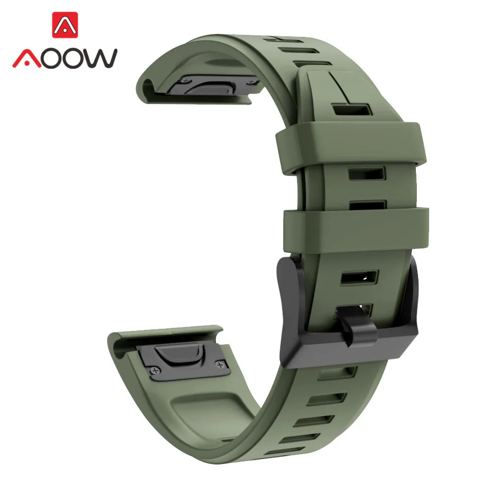 Army green Силиконовые ремешки для часов Garmin fenix6 6S 5X 6X 5S x5plus 3 3HR forerunner935 945 подход S60 ремешок браслет ремень/20 мм/22 мм 26 мм - Цвет ремешка: Army green