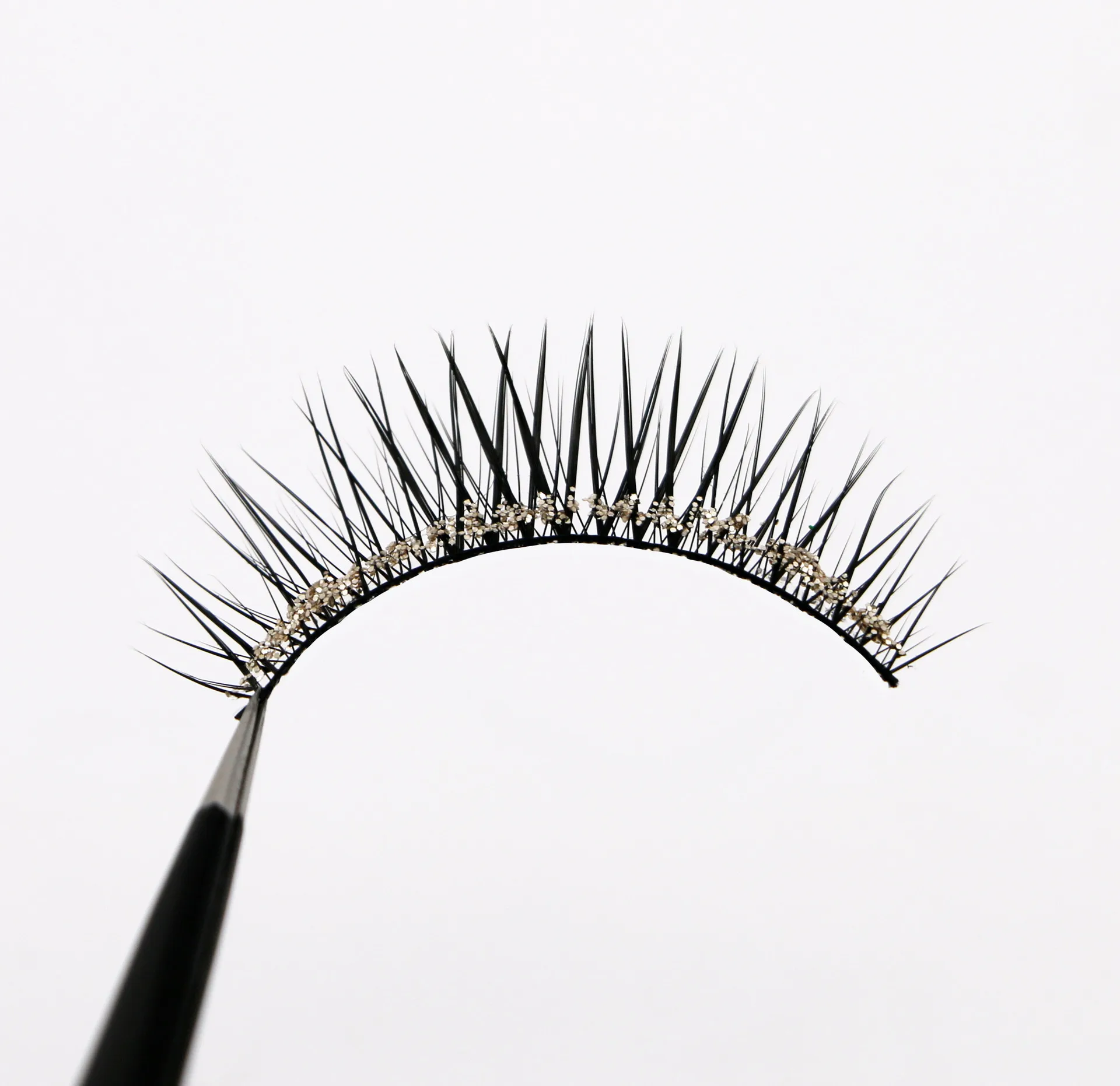 New Fashion Natural Cross False Eyelashes Glitter Powder Fiber Hard Stem Fake eyelashes Stage Performance Essential Tools