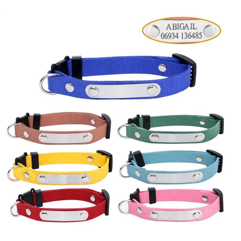 Collar con nombre para perro y gato, grabado gratis, bricolaje, etiqueta de Collar para perro, nombre personalizado, número de identificación para mascota, Collar personalizado para cachorro
