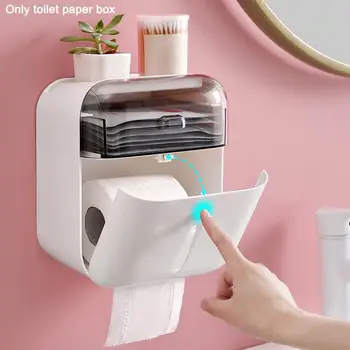 

Wall Mounted Storage Floating Shelves Bathroom Bathroom Shelf Large Multifunction Waterproof Toilet Paper Pumping Box