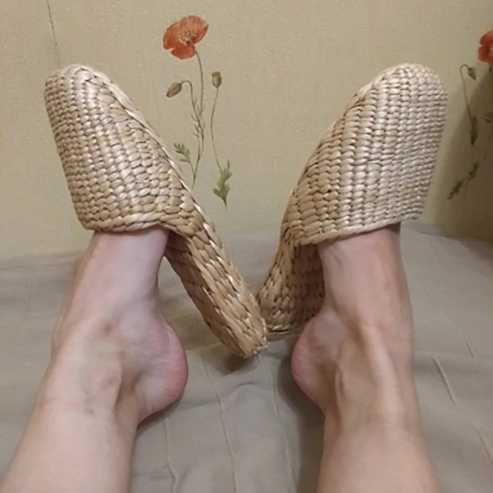 Couple Shoes Straw-Slippers Chinese Sandals Handmade Unisex Summer Ms. JARYCORN Mens