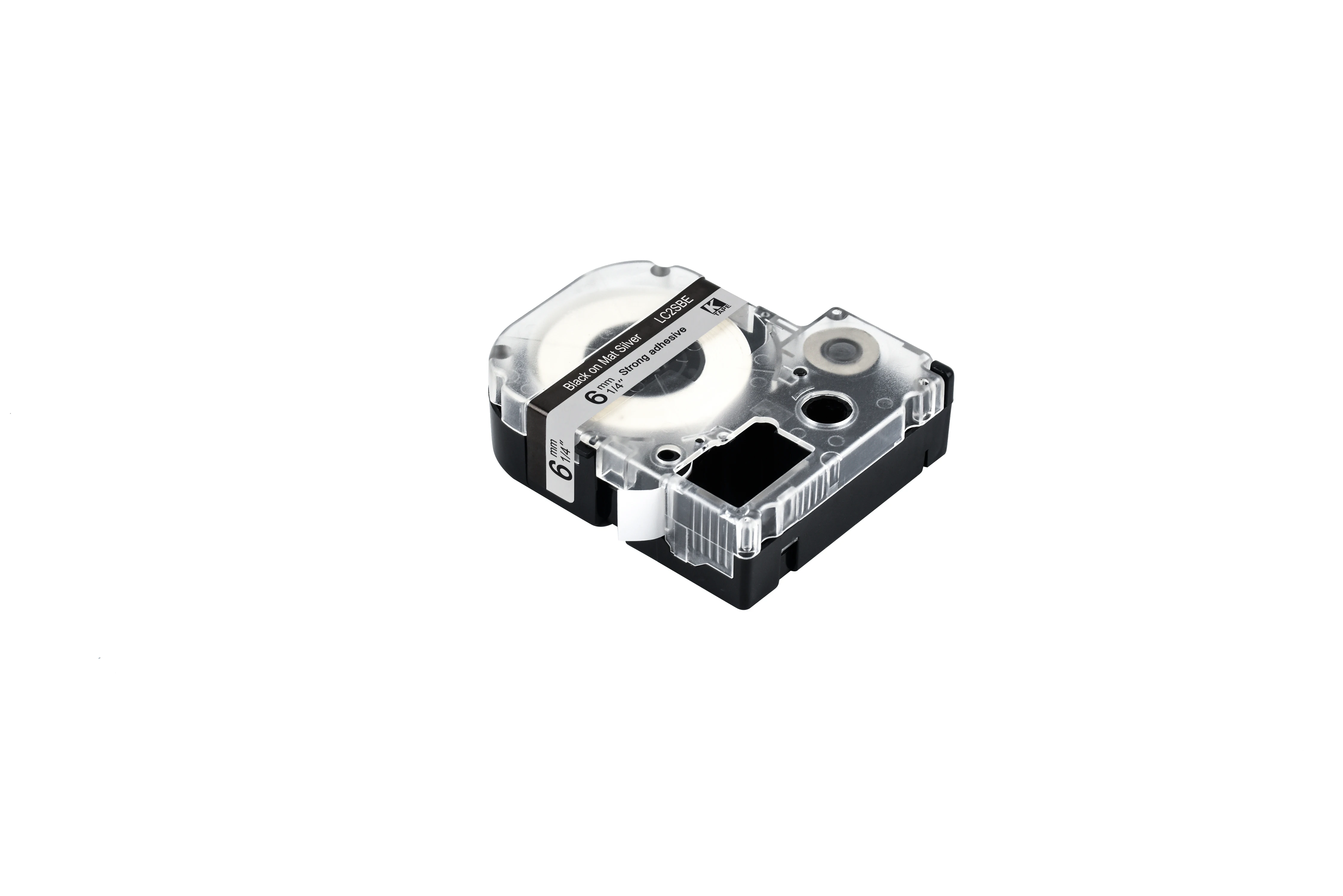 6mm Black on Mattesilver SM6X Compatible Epson KingJim Label Printers LC-2SBE Laminated Label Tapes Ribbon LC2SBE for LW-300 400