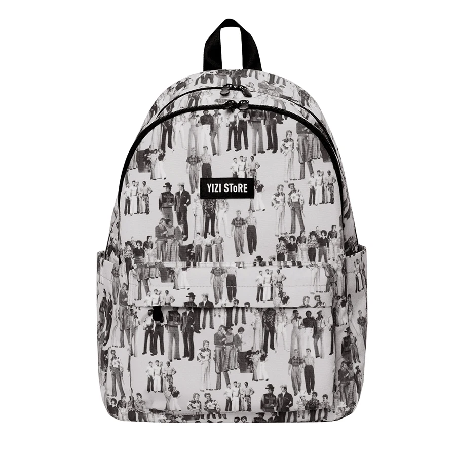 

2019 YIZISTORE large-capacity canvas backpack casual creative 15inch school bags for teenagers in HIPPIE series