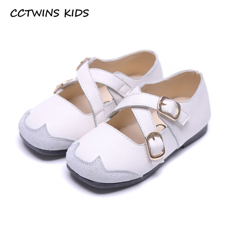 CCTWINS/детская обувь; коллекция года; сезон осень; детская модная Праздничная обувь принцессы; детская обувь из искусственной кожи на плоской подошве; Брендовая обувь Mary Jane для маленьких девочек; GM2517 - Цвет: Белый
