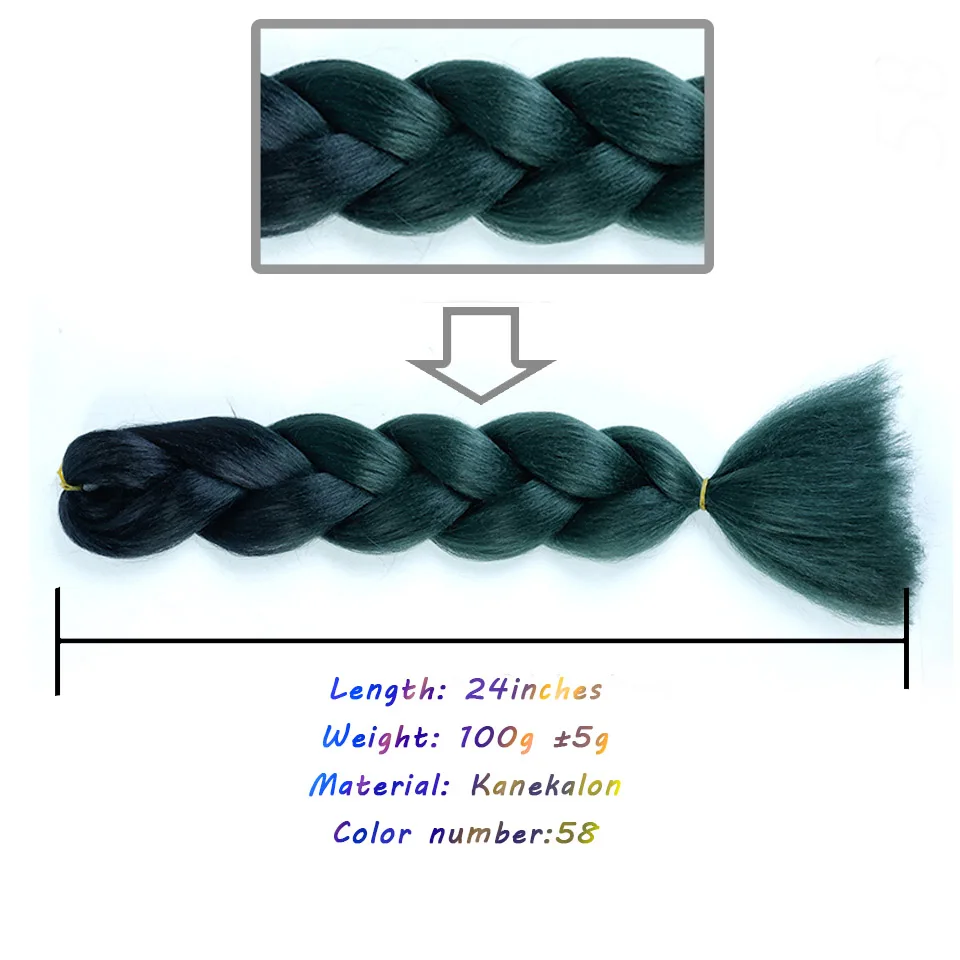 LANLAN Джамбо косички аксессуары для волос длинные Омбре Джамбо синтетические плетеные волосы крючком блонд серый наращивание африканская вязка - Цвет: #99