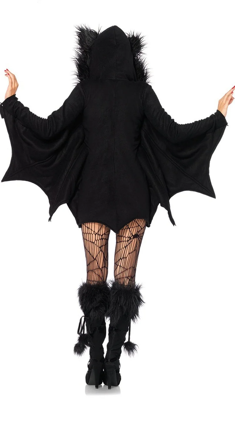 Женский взрослый черный злой вампир летучая мышь костюм женский вампир одежда дьявол Хэллоуин костюм косплей костюм