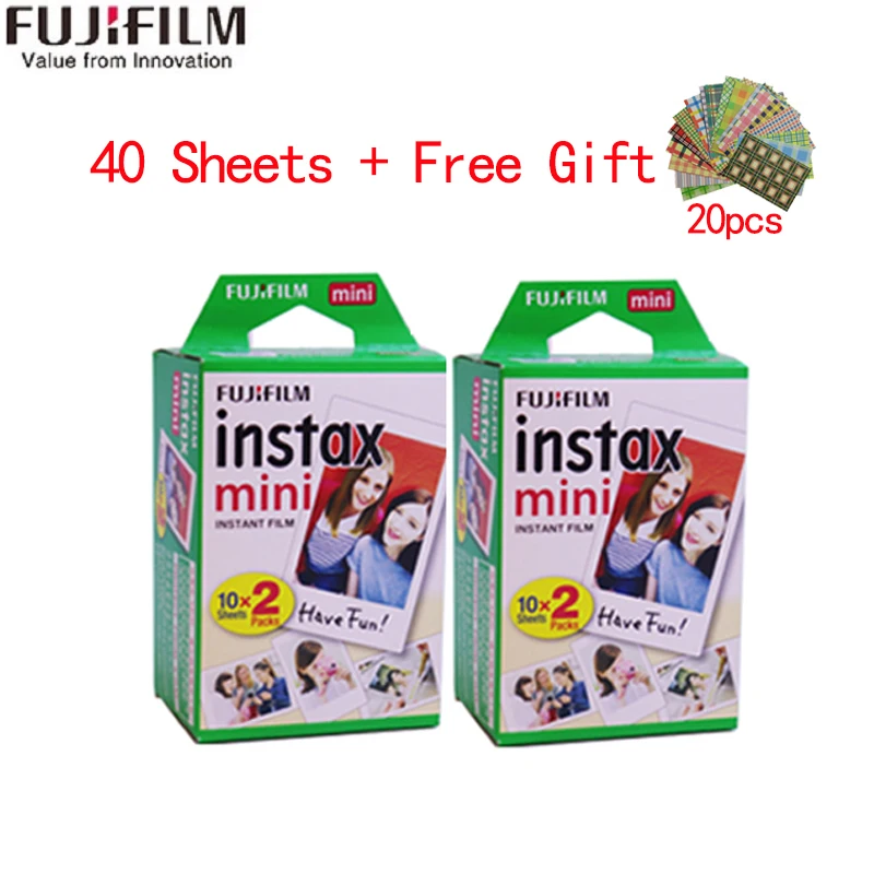 10-200 листов Fujifilm instax mini 9 фильм белый край 3 дюймов широкий пленка для Фотоаппарат моментальной печати mini 8 7s 25 50s 90 фото бумага - Цвет: 40 Sheets