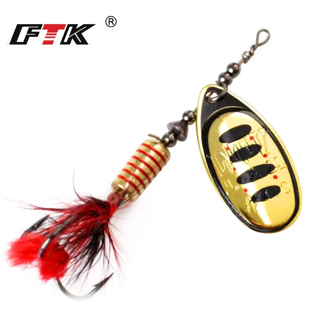 FTK 1pc Spinner Bait 7.5g 12g 17.5g Hard Spoon Bass Lures Metal