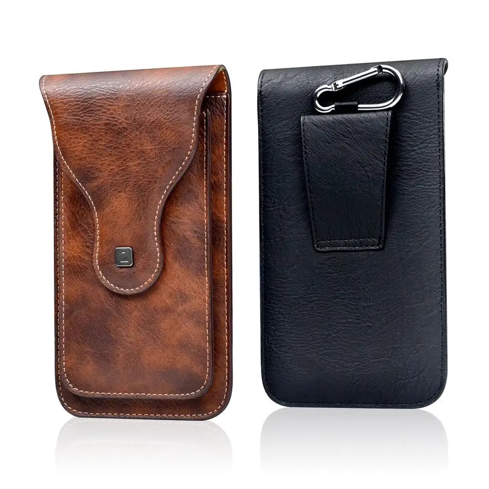Unisex PU Mobile Phone Belt Bag Brown Black Wine Red Box 2 Pouchs Style Clip Holster Case Outdoor | Багаж и сумки