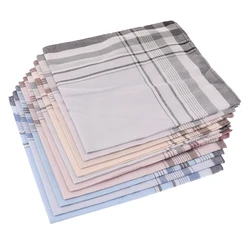Mouchoir en coton doux et confortable pour homme, carré, motif 38cm, 10 pièces 
