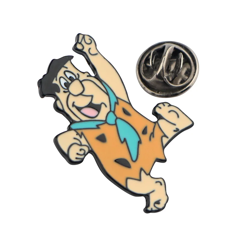 K815 Flintstones Мультяшные забавные эмалированные булавки и броши для женщин и мужчин нагрудные булавки рюкзак сумки значки детские подарки ювелирные изделия