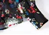 Ladies Silk & Viscose Blend Small Daisy Floral Printed Long Sleeve Lapel Blouse Shirt 6