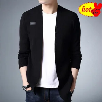 

Thin Casual Men Knitted Mens Sweaters Cardigans Cotton Wool Sweater Men Clothes Autumn Winter New Casual Coat