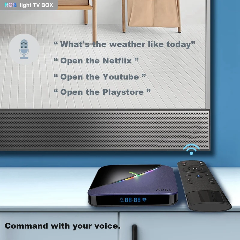 A95X F3 Android 9.0 Smart TV Box S905X3 4GB RAM 32GB ROM 5G WIFI Bluetooth 4.0 4K RGB Light Set Top Box