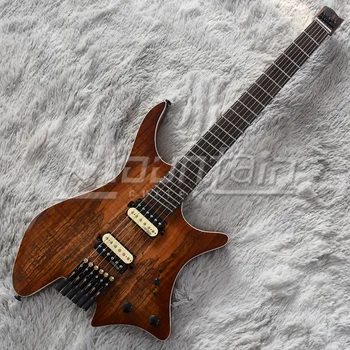 

Mountain headless guitar fanned fret mahogany body Spalted Maple top 9 pieces roasted maple neck free shipping